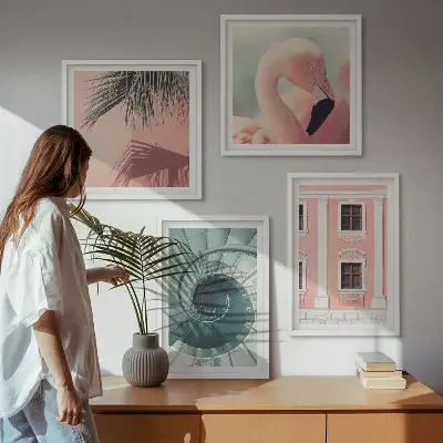 Arkitektur pastelmønstre billedsæt med ramme