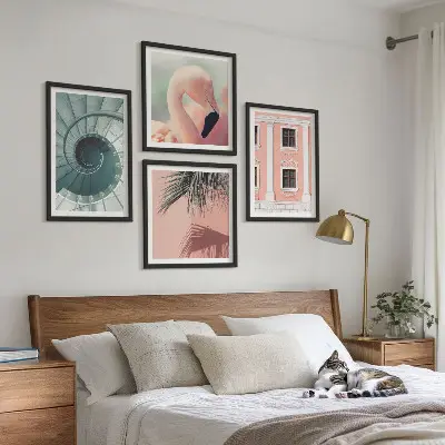 Arkitektur pastelmønstre billedsæt med ramme
