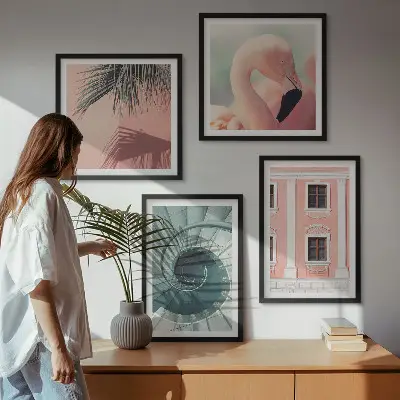 Arkitektur pastelmønstre billedsæt med ramme