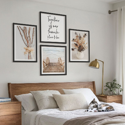 Billedsæt med ramme Blomster grene minimalisme natur