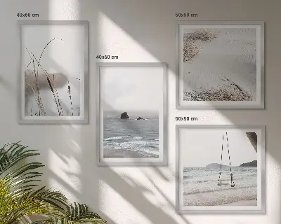 Vegetation ved vandet om sommeren billedvæg over sofa