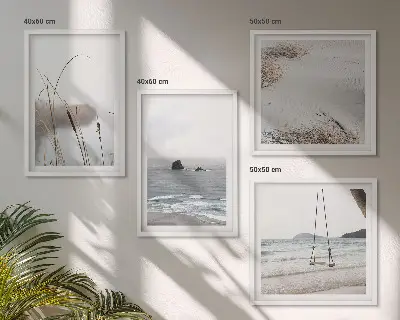 Vegetation ved vandet om sommeren billedvæg over sofa