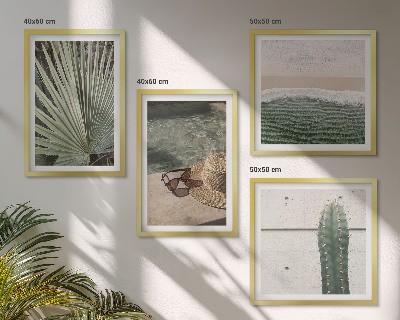 Billedvæg over sofa Tilbehør til tropiske planter