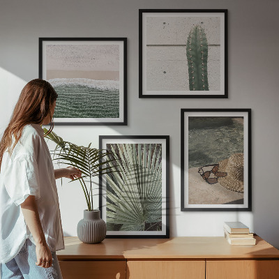 Billedvæg over sofa Tilbehør til tropiske planter