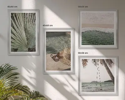 Strand gyngeblad ferie billedsæt med ramme