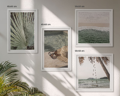 Billedsæt med ramme Strand gyngeblad ferie