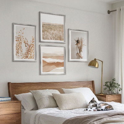 Billedvæg over sofa Plantemotiver i boho-stil