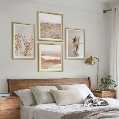 Billedvæg over sofa Plantemotiver i boho-stil