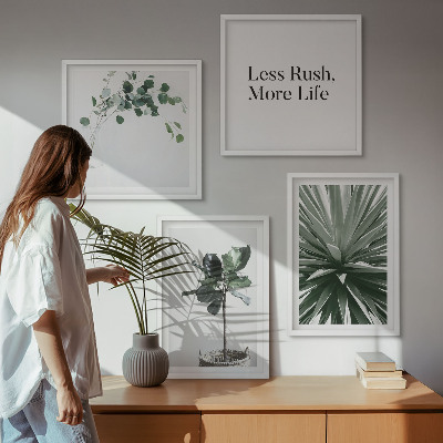 Billedvæg over sofa Grønne planter minimalisme