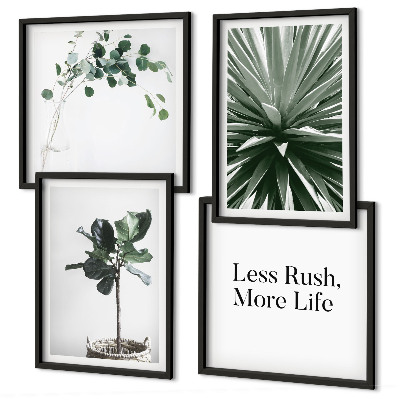Billedvæg over sofa Grønne planter minimalisme