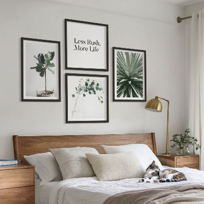 Billedvæg over sofa Grønne planter minimalisme