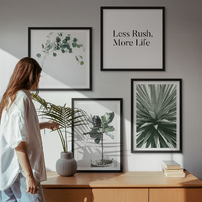 Billedvæg over sofa Grønne planter minimalisme