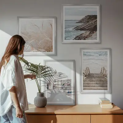 Havarkitektur Santorini billedsæt med ramme