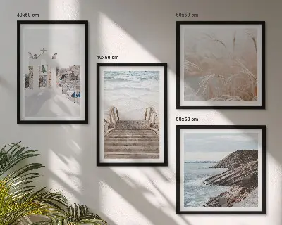 Havarkitektur Santorini billedsæt med ramme