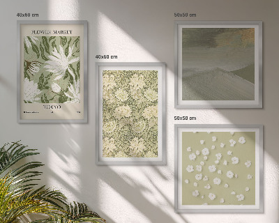 Billedvæg over sofa Blomsterabstraktioner i boho-stil