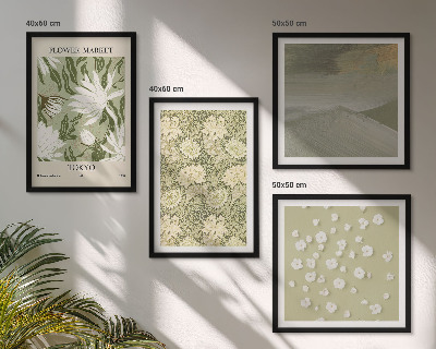Billedvæg over sofa Blomsterabstraktioner i boho-stil