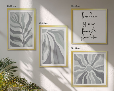 Billedvæg over sofa Illustrationer af blomstermønstre i pastelfarver