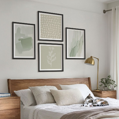 Billedvæg over sofa Abstrakte akvarelplanter