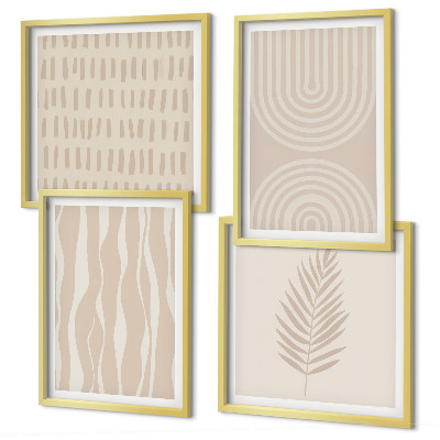 Billedsæt med ramme Beige plantemønstre
