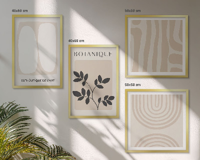 Billedvæg over sofa Boho plakater med delikate planter