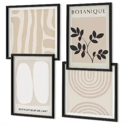 Boho plakater med delikate planter billedvæg til over sofaen