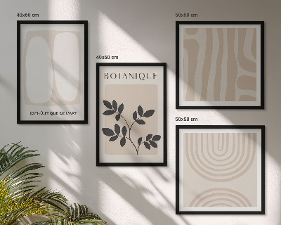Billedvæg over sofa Boho plakater med delikate planter