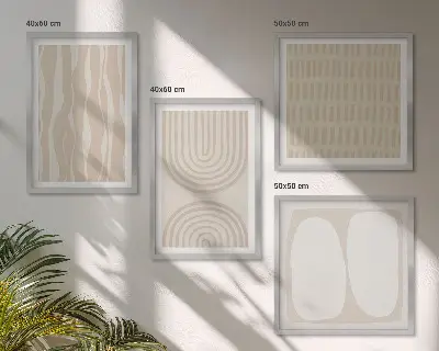 Billedvæg med abstrakte boho-mønstre plakat til at hænge over sofaen