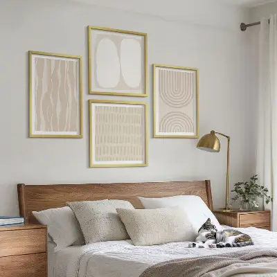 Billedvæg med abstrakte boho-mønstre plakat til at hænge over sofaen