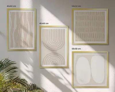Billedvæg med abstrakte boho-mønstre plakat til at hænge over sofaen