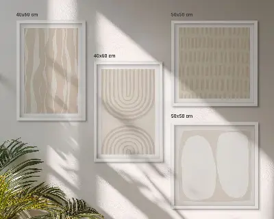 Billedvæg med abstrakte boho-mønstre plakat til at hænge over sofaen