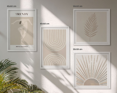 Billedvæg over sofa Pastel boho abstrakte plakater