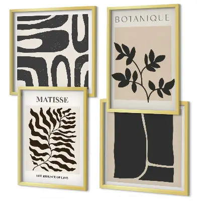 Minimalistiske planteplakater til billedvæg over sofaen