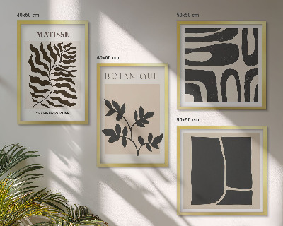 Billedvæg over sofa Minimalistiske planteplakater