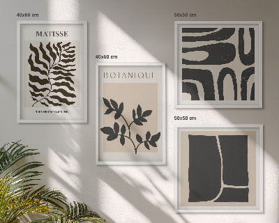 Billedvæg over sofa Minimalistiske planteplakater