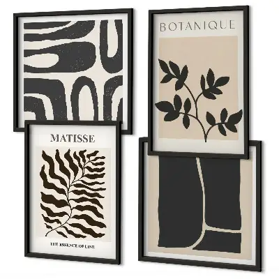 Minimalistiske planteplakater til billedvæg over sofaen