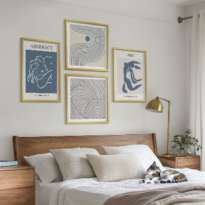Billedvæg over sofa Abstrakte linjer og bølger plakat