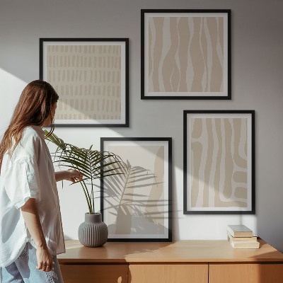 Billedvæg over sofa Abstrakte boho mønstre former