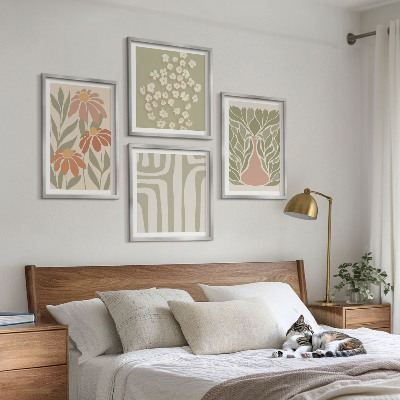 Billedsæt med ramme Blomsteragtig minimalistisk boho