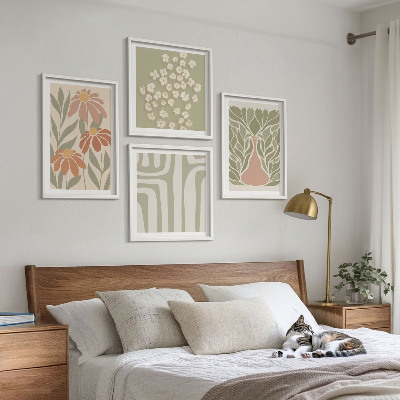 Billedsæt med ramme Blomsteragtig minimalistisk boho
