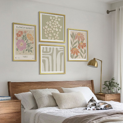 Billedsæt med ramme Botaniske motiver Parisisk minimalisme