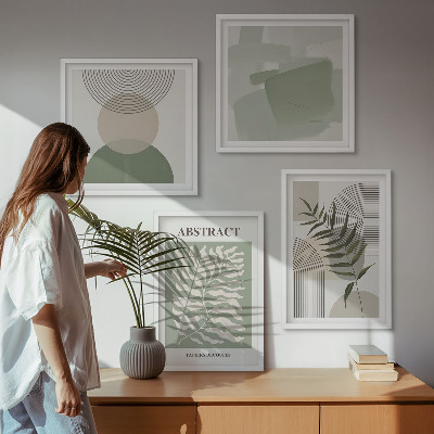Billedvæg over sofa Botaniske boho-abstraktioner