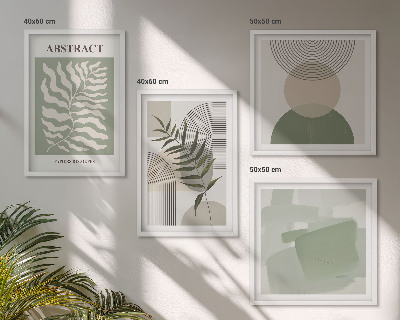 Billedvæg over sofa Botaniske boho-abstraktioner