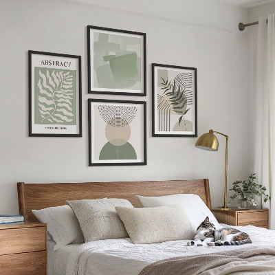 Billedvæg over sofa Botaniske boho-abstraktioner