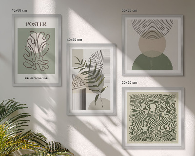 Billedsæt med ramme Geometriske botaniske mønstre