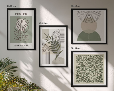 Billedsæt med ramme Geometriske botaniske mønstre