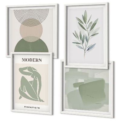 Billedvæg over sofa Stilfuld abstrakt plantegrafik