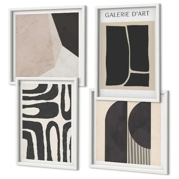 Abstrakte minimalistiske plakater billedsæt med ramme