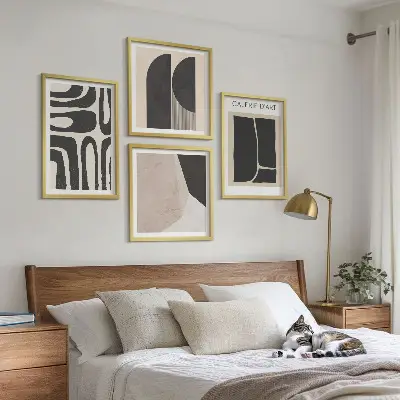 Abstrakte minimalistiske plakater billedsæt med ramme