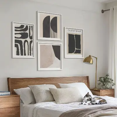 Abstrakte minimalistiske plakater billedsæt med ramme