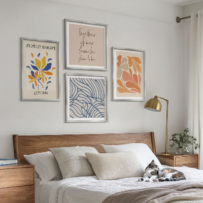 Billedvæg over sofa Moderne abstrakte blomster